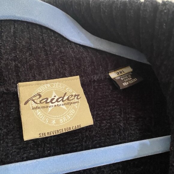 Vintage 90's Y2K Raider Jean Co Men's Sweater Striped Sz 2xl 1/4 Zip - Picture 4 of 6